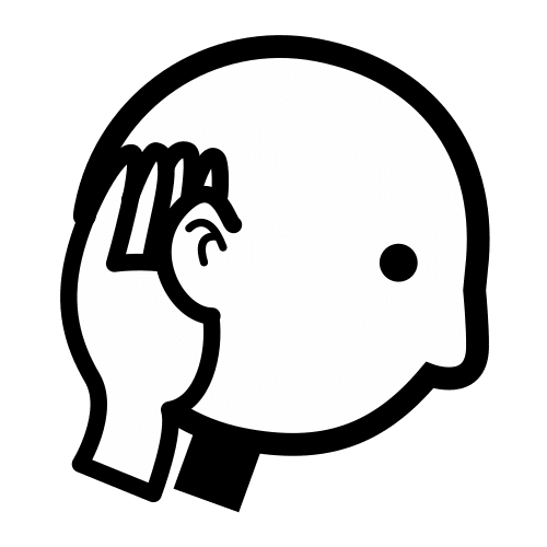 La imagen muestra el rostro de una persona con una mano en la oreja para oír mejor.