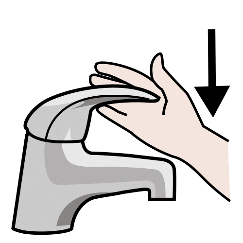 La imagen muestra una mano cerrando un grifo.