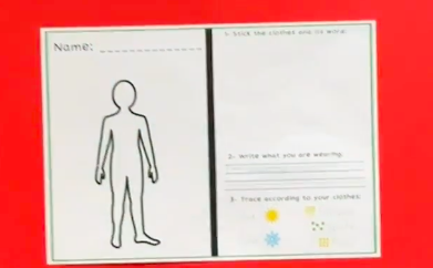 La imagen muestra un descargable sobre una cartulina roja en el que podemos ver la silueta de una persona.