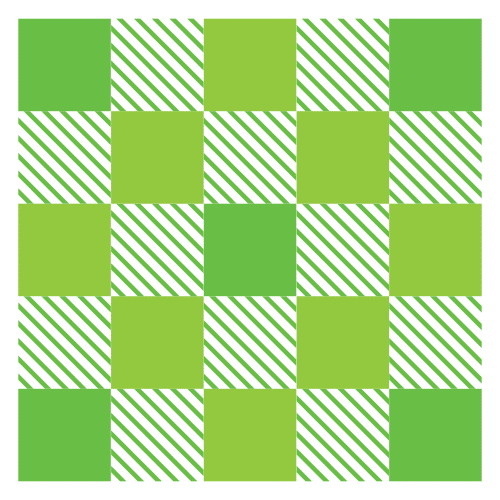La imagen muestra varios cuadros verdes.