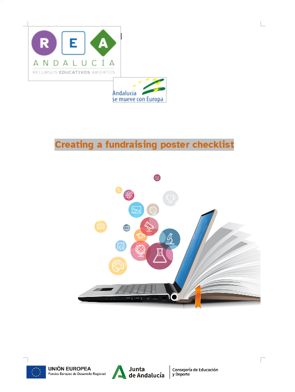 La imagen muestra la portada de creating a fundraising poster checklist