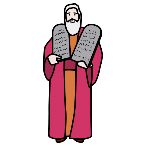 Moisés con las tablas de la ley.