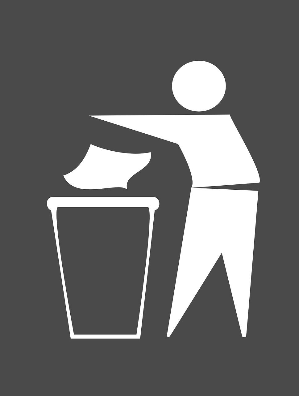 Propaganda sobre cuidado del medio ambiente en el que se ve a una persona echando basura dentro de la papelera.