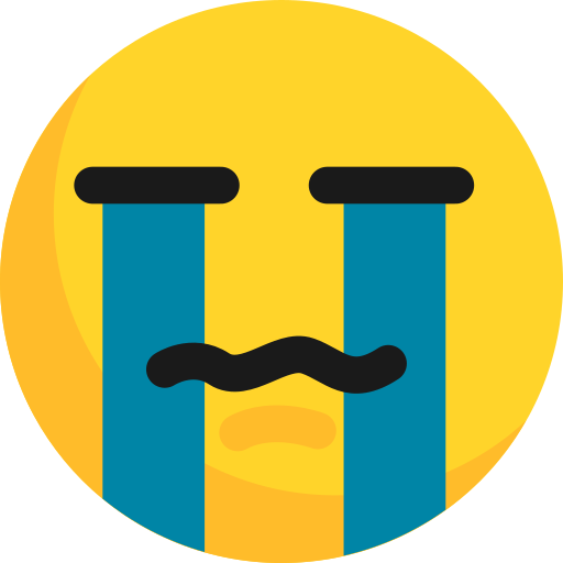 La imagen muestra un emoji al que le caen ríos de lágrimas