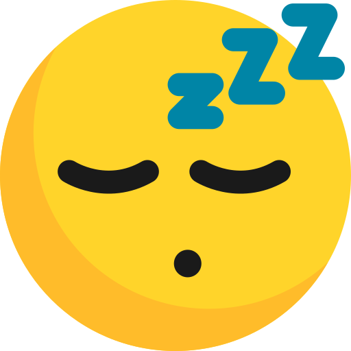 La imagen muestra un emoji durmiendo