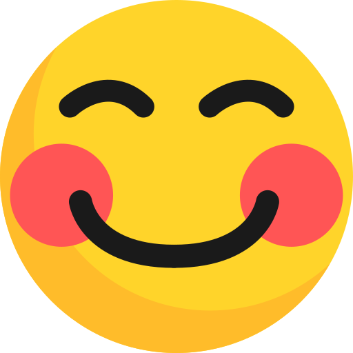 La imagen muestra un emoji con los ojos cerrados y sonriente