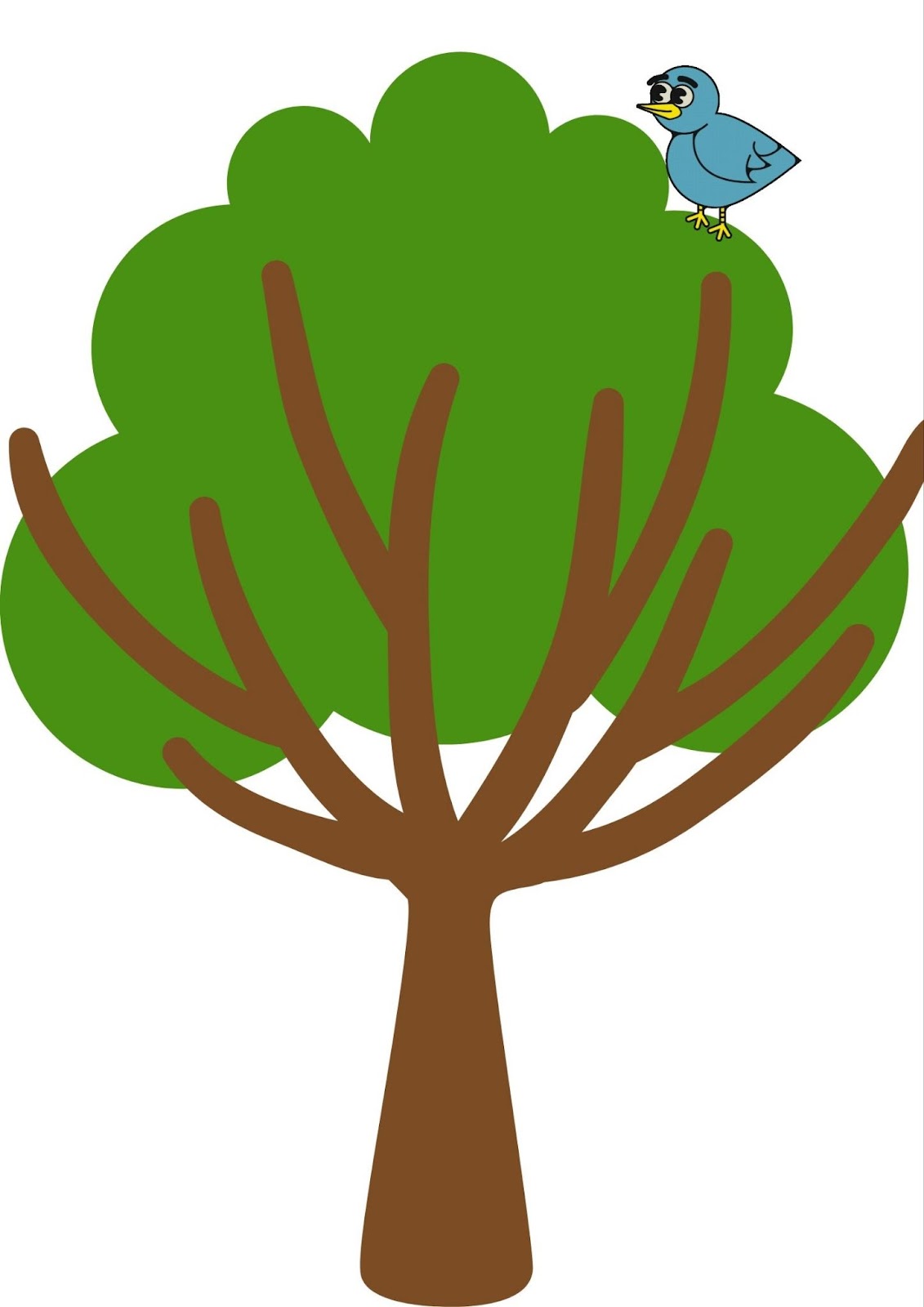 La imagen muestra un árbol con un pájaro encima.