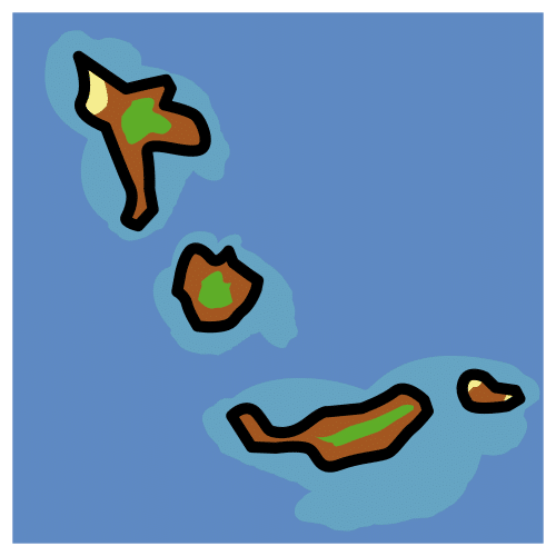 La imagen muestra un archipiélago.