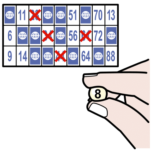 La imagen muestra un cartón de bingo.