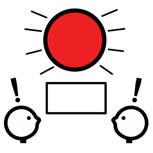 La imagen muestra dos personas con un punto rojo y un rectángulo