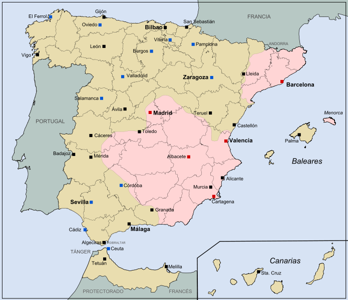 El frente en noviembre de 1938