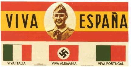 Cartel con la ayuda exterior a Franco