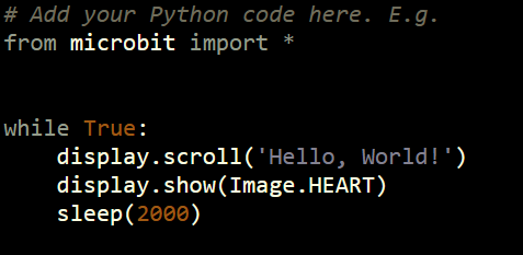 Imagen donde se ve un código escrito en un entorno de desarrollo que tiene el fondo negro.