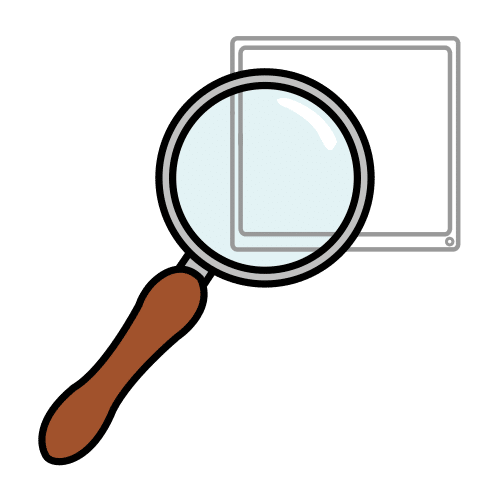 Imagen que muestra una lupa sobre un documento, simulando la búsqueda de información.