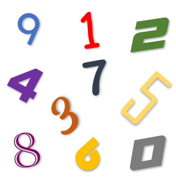 Imagen de diferentes números del 0 al 9
