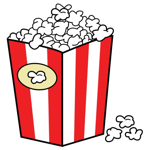 Imagen del típico recipiente de palomitas que nos dan en los cines.