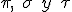 \pi ,\quad \sigma \quad y\quad \tau 