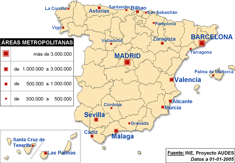 Principales áreas metropolitanas