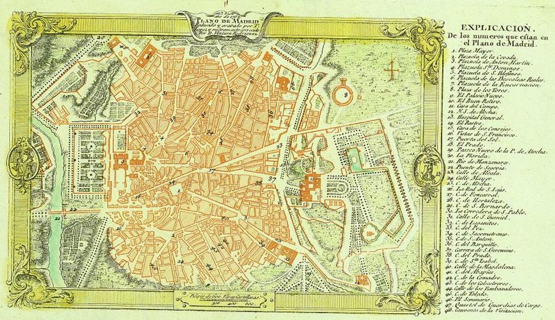 Plano de Madrid del año 1762