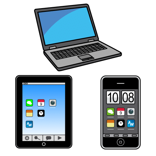 Imagen con un ordenador portátil, una tablet y un teléfono móvil.