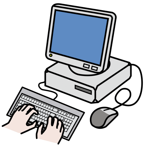 Una persona trabajando en un ordenador de mesa.