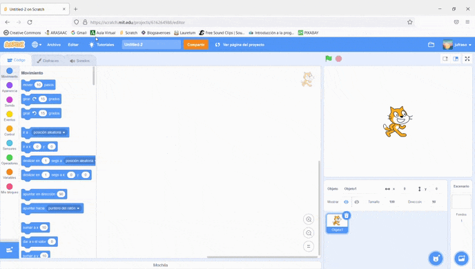 GIF animado de como explorar Scratch