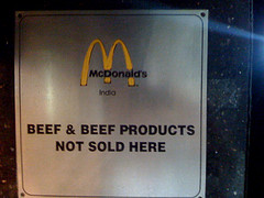 En McDonald's India no se vende productos de vacuno
