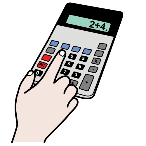 La imagen muestra una calculadora calculando un presupuesto.
