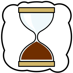 Se muestra un reloj de arena para medir el tiempo