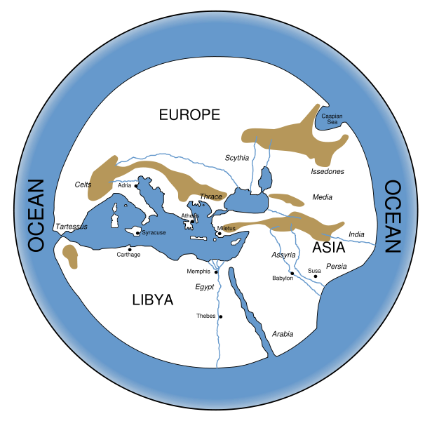 Mapa de la Tierra según Hecateo de Mileto