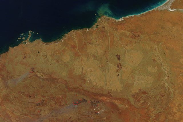 Vista desde satélite del cratón Pilbara