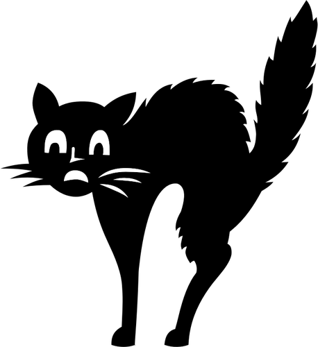 Silueta de un gato negro