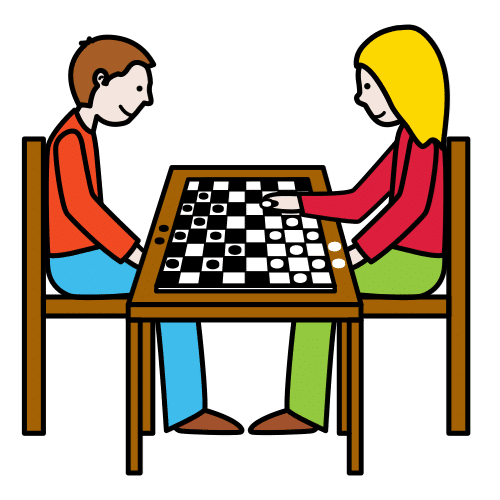 Imagen de niño y niña jugando al ajedrez.