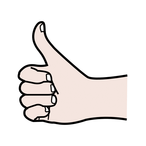 La imagen muestra una mano con el dedo pulgar hacia arriba.
