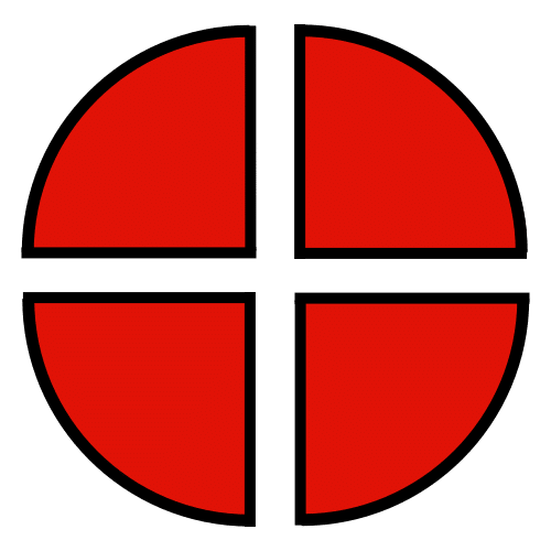 La imagen muestra un círculo dividido en cuatro partes.