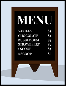 En la imagen se ve un cartel que indica las comidas que se pueden pedir en el food truck