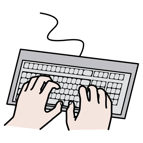 En la imagen se puede ver unas manos de una persona sobre el teclado de un ordenador