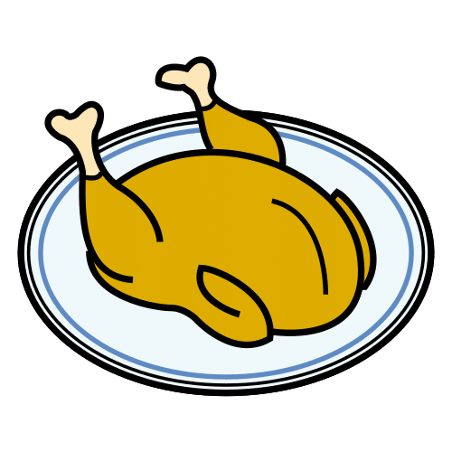 En la imagen aparece un pollo asado sobre un plato