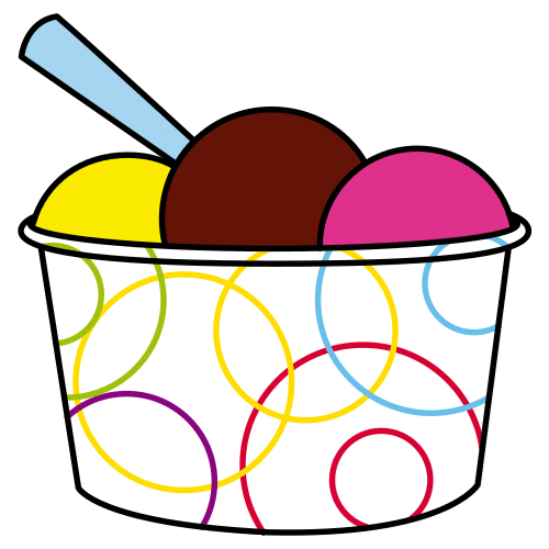 En la imagen aparece una tarrina con tres bolas de helados de vainilla, chocolate y fresa