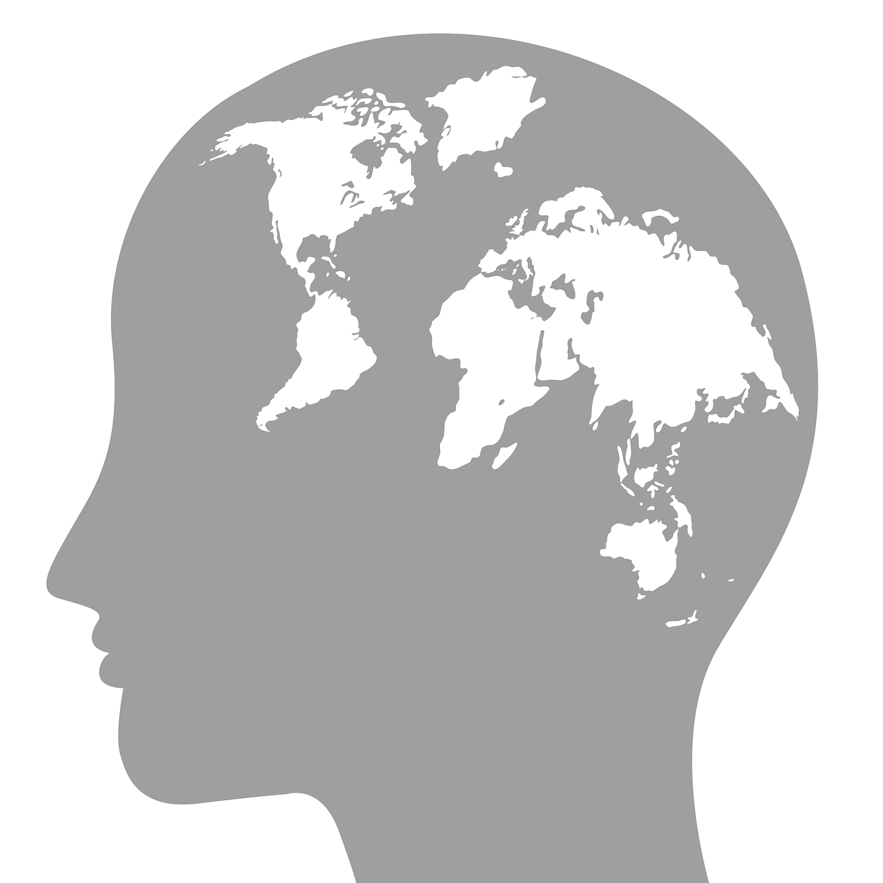 La imagen muestra una cabeza con un mapa dentro.