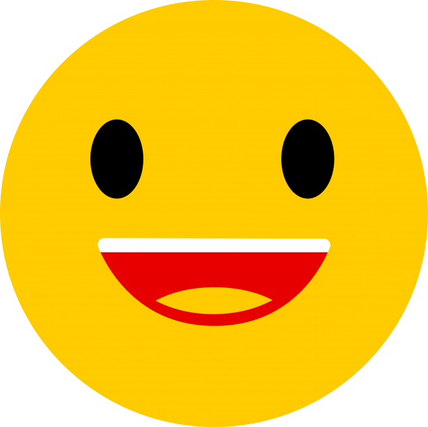 Icono de alegría: sonrisa y ojos abiertos