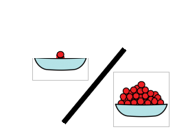 Esta imagen muestra una bandeja con una bola roja y otra bandeja con muchas bolas rojas