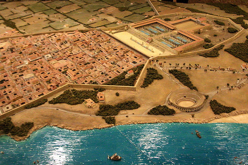 Reconstrucción de la ciudad de Tarraco en la época del Imperio romano. 