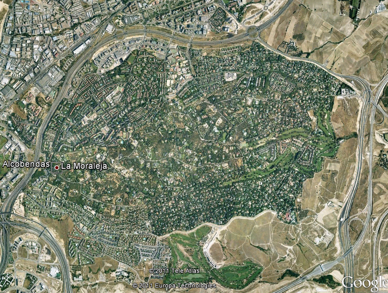 En la periferia urbana suelen aparecer urbanizaciones de lujo como esta de La Moraleja en Alcobendas, Madrid. 