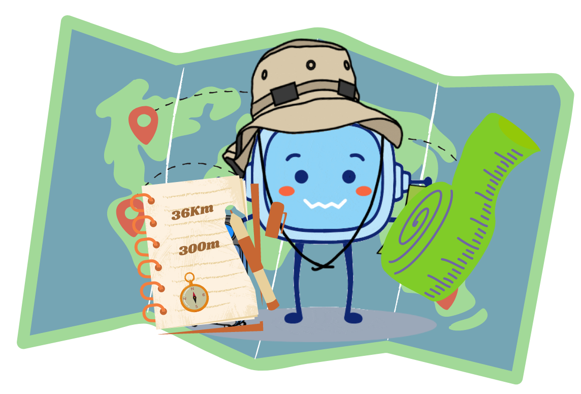 Aparece Rétor sobre un mapa vestido de aventurero con un cuaderno y una cinta métrica