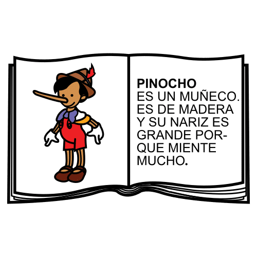 Imagen con el relato de Pinocho