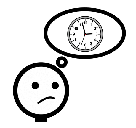 Imagen de una persona calculando la hora mentalmente