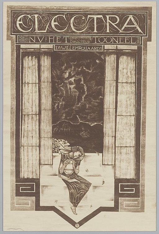 Cartel de una representación de la ópera Electra