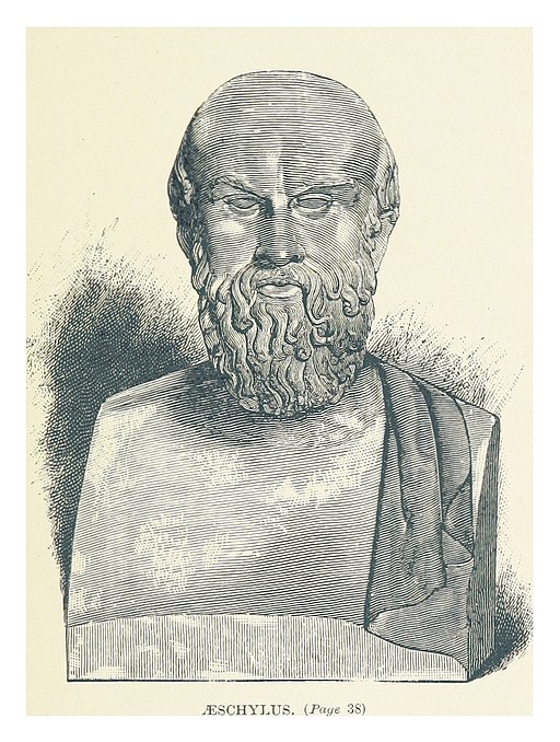 Dibujo de un busto de Esquilo
