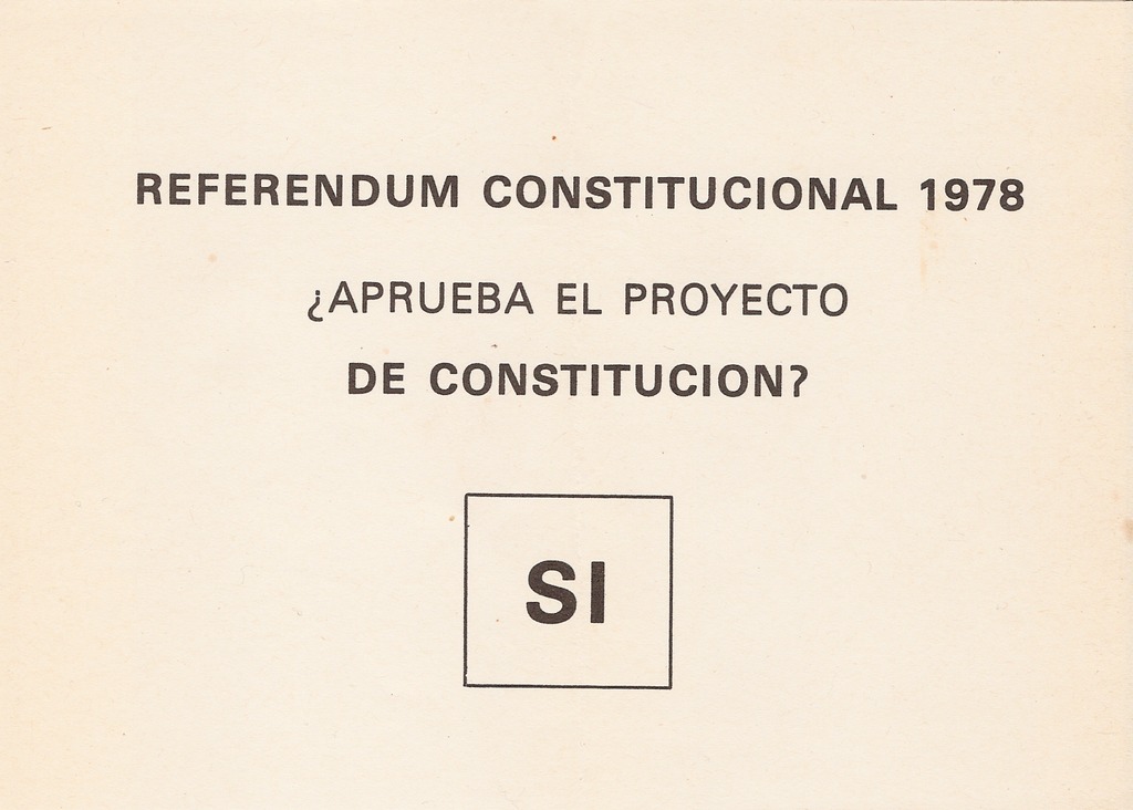 Papeleta referéndum Constitución 1978